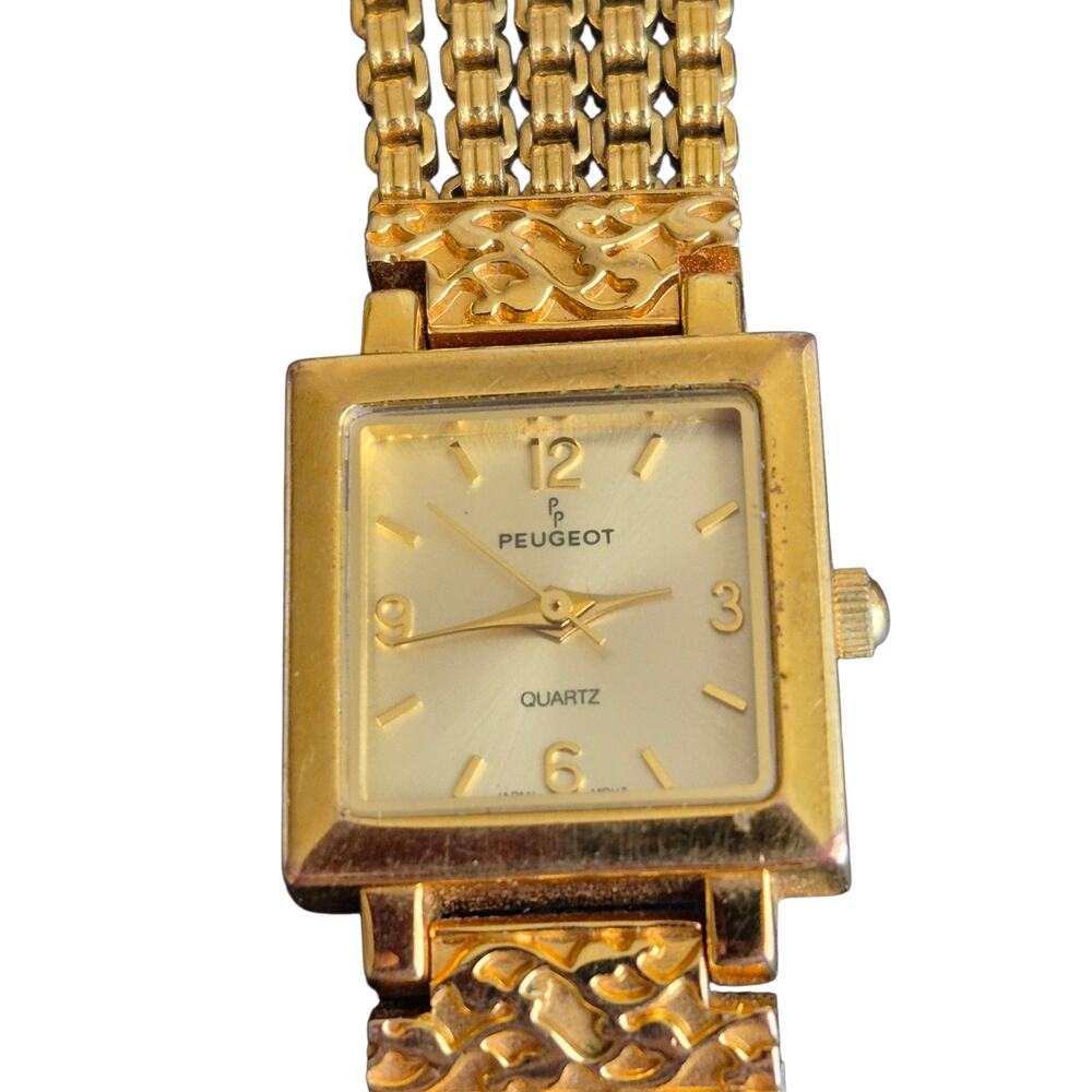 Peugeot Women Gold Tone 5 Chain Bracelet Watch – Boho Retro‎ Y2K Whimsy Classic